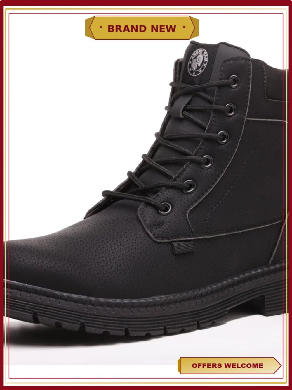 Men's Steel Toe Work Boots Memory Foam Industrial Construction Safety Boots